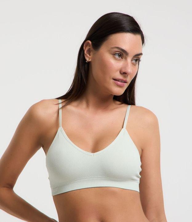 Kit 02 Sutiãs Bojo Triangular Seamless Textura Canelada Com Escrito LOV - 1