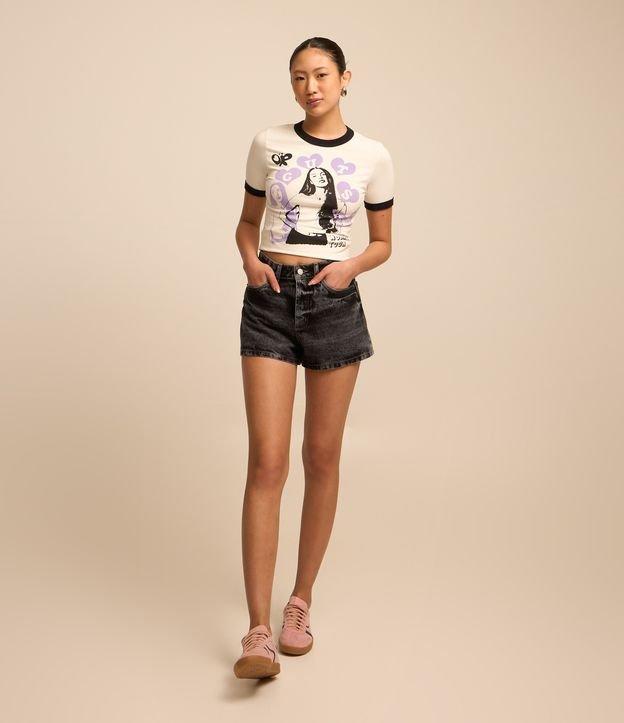 Short Slim em Jeans com Cintura Alta - 1