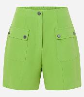 Short Alfaiataria Liso com cós de elástico e bolsos frontais com botão - 1