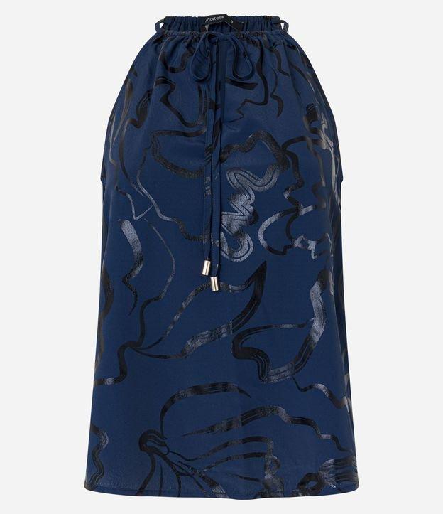 Blusa Sem Manga em Crepe com Estampa Abstrata em Foil - 1