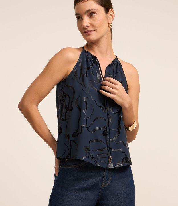 Blusa Sem Manga em Crepe com Estampa Abstrata em Foil - 2