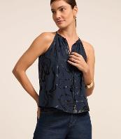 Blusa Sem Manga em Crepe com Estampa Abstrata em Foil - 2