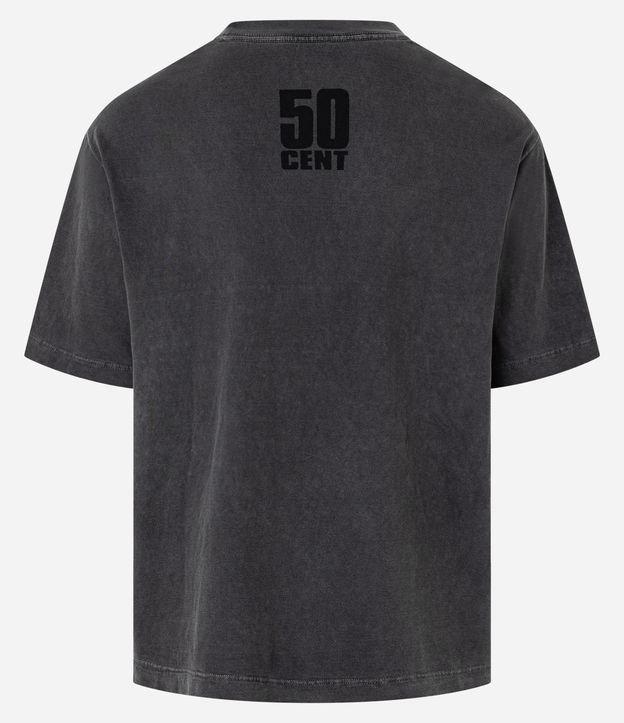 Camiseta Boxy em Algodão Estonado com Estampa 50 Cent - 1
