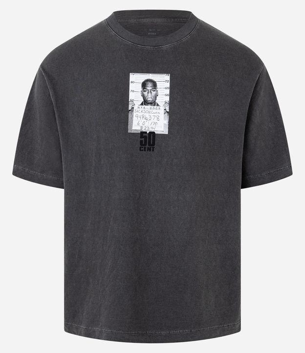 Camiseta Boxy em Algodão Estonado com Estampa 50 Cent - 2