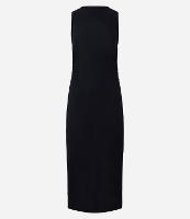 Vestido New Midi Texturizado com Decote Halter e Recorte Gota - 1