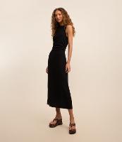 Vestido New Midi Texturizado com Decote Halter e Recorte Gota - 2