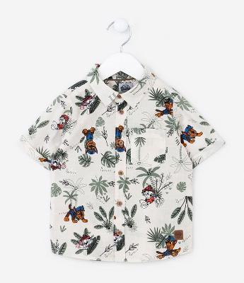 Camisa Infantil em Algodão Estampa Patrulha Canina - Tam 1 a 5 anos