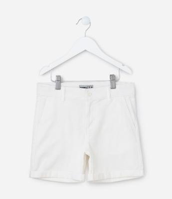 Bermuda Infantil em Sarja com Barra Dobrada - Tam 5 a 14 anos