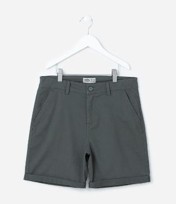 Bermuda Infantil em Sarja com Barra Dobrada - Tam 5 a 14 anos