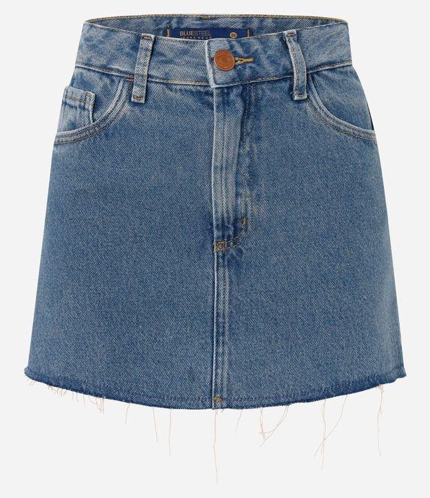 Saia Curta em Jeans Básica - 1