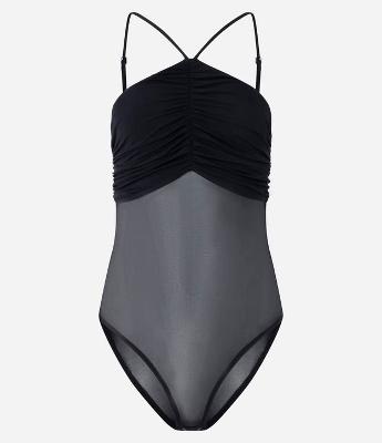 Body em Tule com Franzido no Busto e Decote Halter
