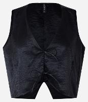 Colete Curto Acetinado com Laços Frontais - 1