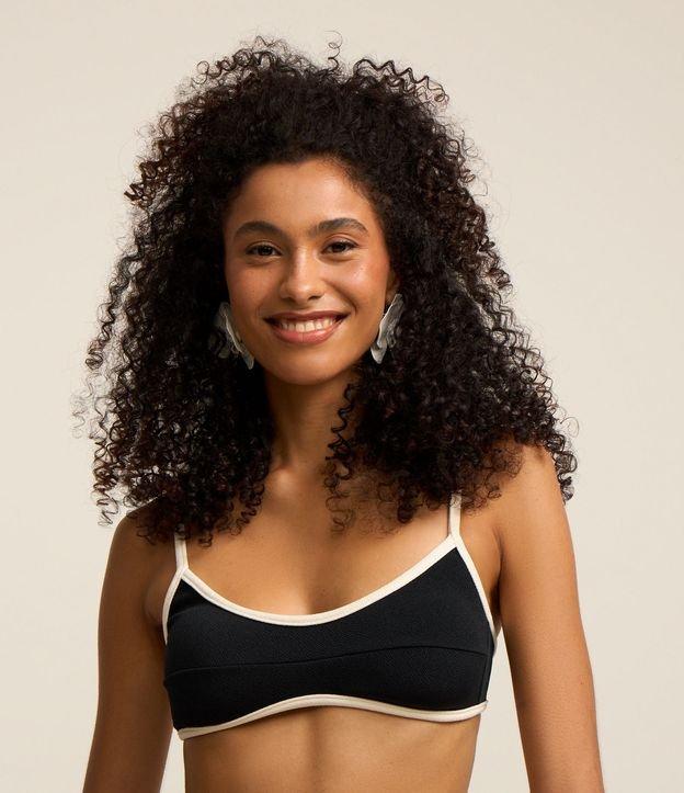 Biquíni Top Camisetinha em Microfibra com Viés Contrastante - 1