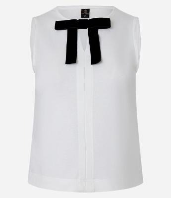 Blusa em Ribana com Laço e Recorte Frontal