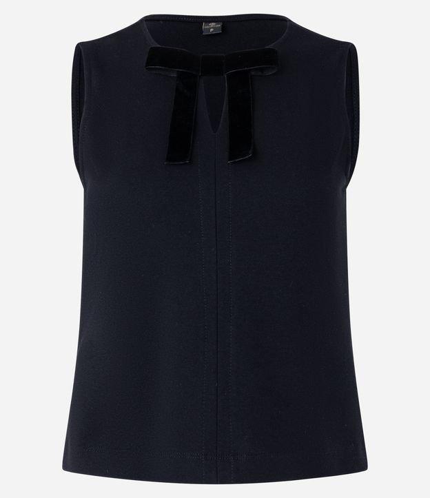 Blusa em Ribana com Laço e Recorte Frontal - 1