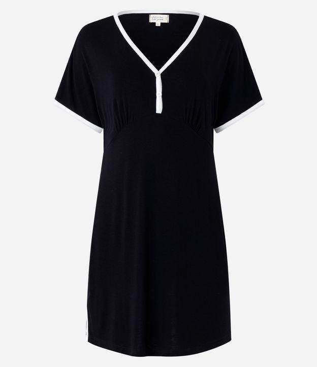 Camisola em Viscose com Detalhe Contrastante - 1