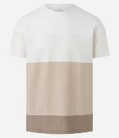 Camiseta Regular em Algodão Estampa Bloco de Cores com Textura - 1