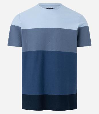 Camiseta Regular em Algodão Estampa Bloco de Cores com Textura