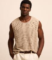 Regata Regular em Algodão com Textura Rendada - 1