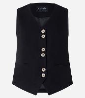 Colete em Alfaiataria com Decote V e Botões Duplos - 1