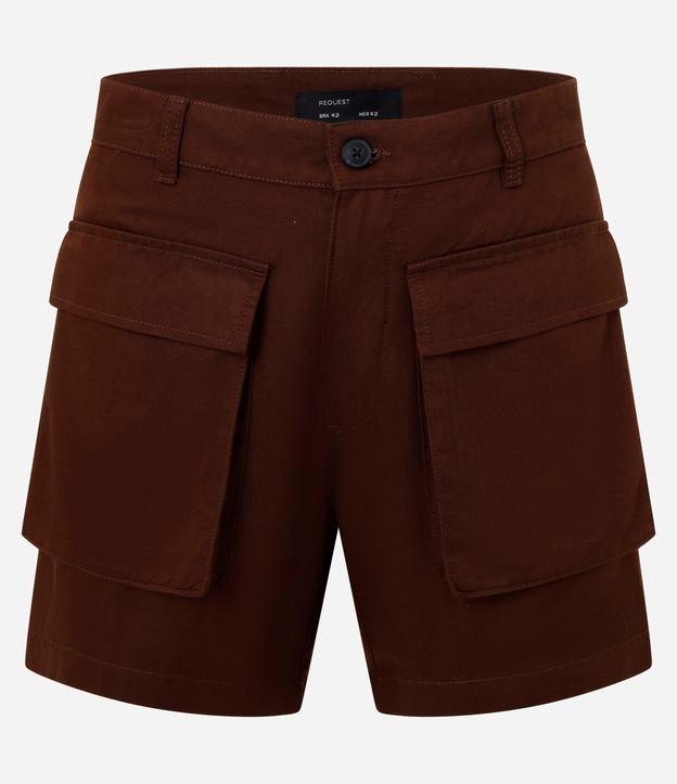 Bermuda em Algodão com Bolsos Cargo Frontais - 1