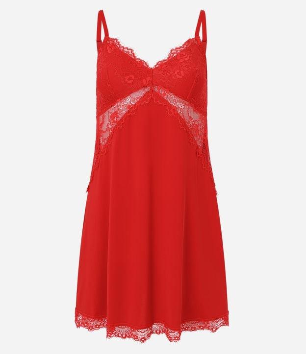 Camisola de Alça em Microfibra com Renda no Busto - 1