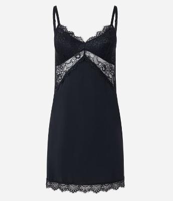 Camisola de Alça em Microfibra com Renda no Busto