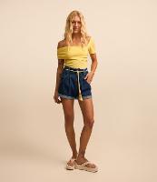 Short Baggy em Jeans com Cinto Cordão - 1