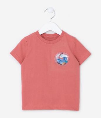 Camiseta Infantil com Estampa Onda -Tam 1 a 5 Anos