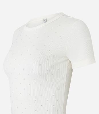 Blusa em Ribana com Brilhos Aplicados