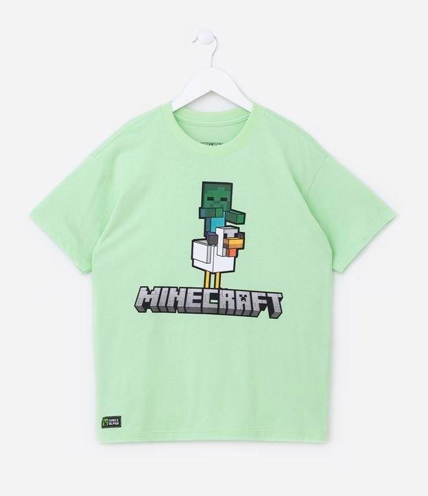 Camiseta Infantil com Estampa Frente e Costas Minecraft - Tam 5 a 14 Anos - 1