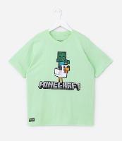 Camiseta Infantil com Estampa Frente e Costas Minecraft - Tam 5 a 14 Anos - 1