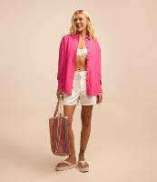 Short Cintura Alta em Jeans com Bolso Carpinteiro - 1