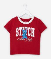 Camiseta Slim Infantil com Estampa do Stitch - Tam 5 a 14 Anos - 1