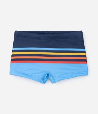 Sunga Boxer Infantil com Estampa de Listras - Tam 5 a 14 Anos