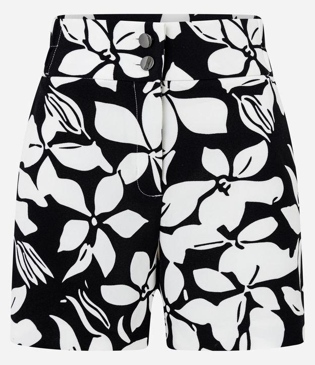 Short Alfaiatado com Fechamento Frontal e Estampa Folhagens - 1
