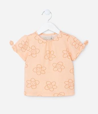 Blusa Infantil com Estampa de Margarida Feliz - Tam 1 a 5 Anos