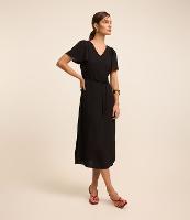 Vestido Evasê Midi com Efeito Airflow e Amarração - 2