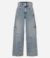 Calça Wide Leg em Jeans com Bolsos Laterais - 1