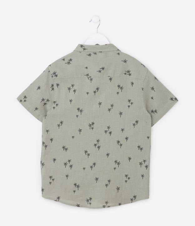 Camisa Infantil em Linho com Estampa Coqueiros - Tam 5 a 14 Anos - 2