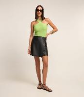 Saia em PU com Transpasse Frontal e Fechamento em Zíper - 2