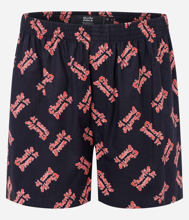 Cueca Samba Canção Curta em Tricoline com Estampa Charlie Brown Jr - 1