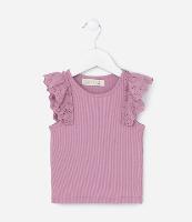 Regata Infantil em Ribana com Babado em Broderie - Tam 1 a 5 Anos - 1