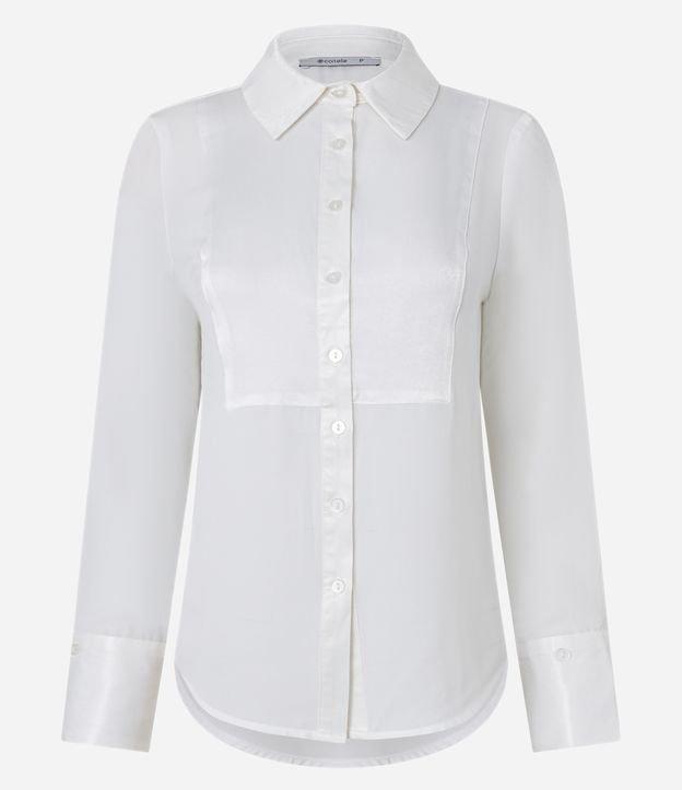 Camisa Acetinada em Crepe com Abotoamento - 1