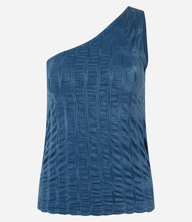 Blusa Sem Manga Texturizada com Decote Ombro Só - 1
