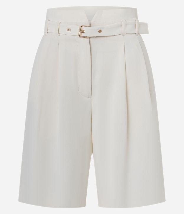 Bermuda Clochard Reto com Cintura Alta em Alfaiataria e Cinto - 1