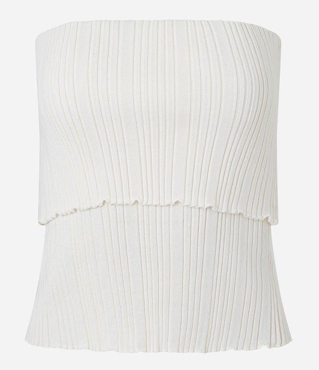 Blusa Tomara Que Caia em Tricô com Busto Dobrado - 1