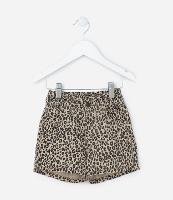 Short Clochard Infantil Jeans com Estampa Oncinha - Tam 1 a 5 Anos - 1