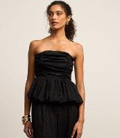 Blusa Corset em Jacquard com Textura de Círculos e Fio Metalizado - 1