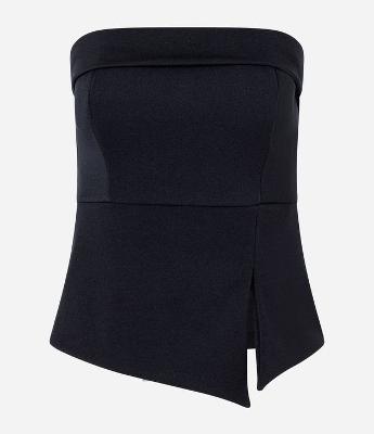 Blusa Tomara que Caia em Crepe com Fendinha